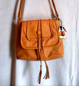 Sling Bag With Mickey Keychain