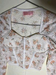Floral Lace Corset Crop Top
