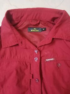Kailas Red Button-Down Shirt