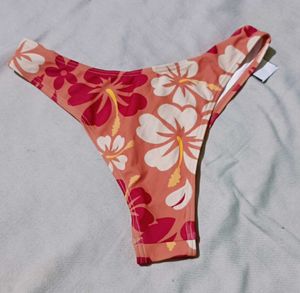 Orange Floral Print Brief