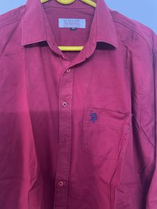 ✨ U.S. Polo Assn. Men’s Casual Shirt – Maroon ✨