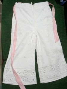 White Eyelet Cropped Pants