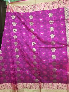 Pink Paisley Banarasi Saree