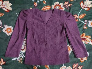 Trendy Elegant Velvety V Neck Crop Top