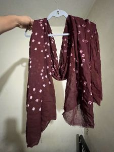 Maroon Bandhani Scarf