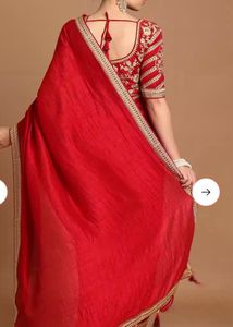 Splendid Dark Red Saree Pre Draped