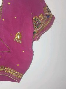Elegant Pink Embroidered Saree