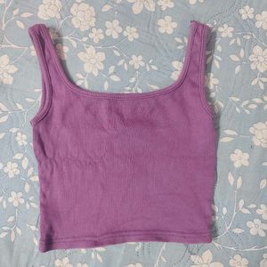 Purple Ribbed Tank Top
