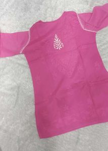 Pink Embroidered Kurta