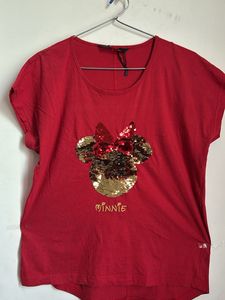 Red Sequin Minnie Mouse T-Shirt