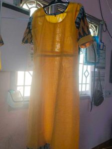 Yellow &amp; Ikat Print Kurta