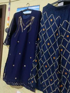 Elegant Navy Blue Kurta Set