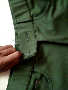 Olive Green Raw Hem Shorts