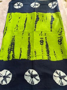 Green &amp; Black Pure Cotton Saree