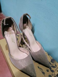 Beige Glitter Heels