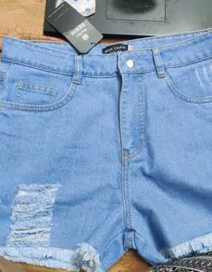 Distressed Denim Shorts