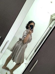 Elegant Satin-Mini Flared Dress