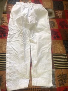 White Chikankari Pants