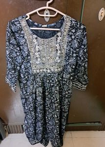 3 Pc Kurti Set Grey