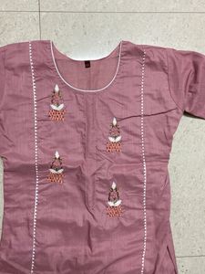 Embroidered Pink Kurta