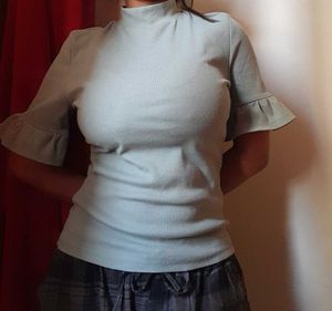 Korean Green Business Casual SHEIN Top