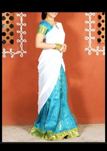 Attractive Blue Half Saree