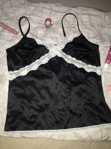 Black Lace Trim Cami Top