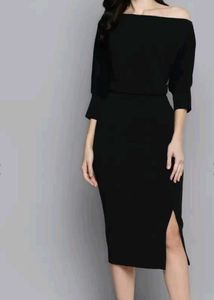 Black Side Slit Modi Dress