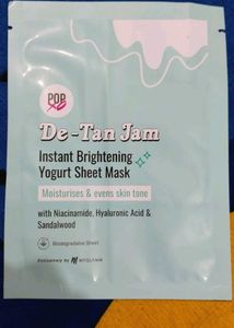 De Tan Jam Instant Brightening Yogurt Sheet Mask