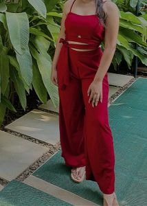 ❤️‍🔥Woman Strappy Crop Top with Trousers❤️‍🔥