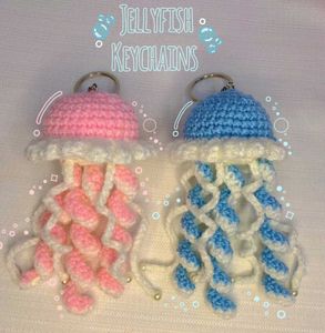 Crochet Jellyfish Keychains💗