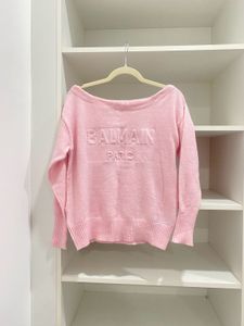 Balmain Pink Wool Knit Sweater