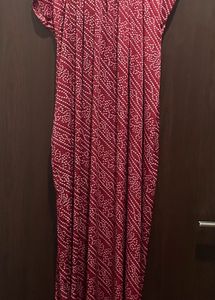 Not Used Maroon Printed Nighty