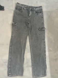 Gray Cargo Jeans