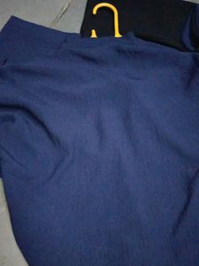 Navy Blue Embellished Abaya with Black Scarf