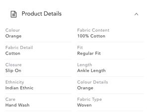 Branded Peach Embroidered Kurta XXL