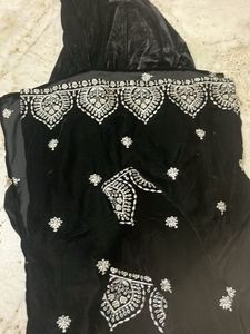 Black Velvet Embroidered Kurti