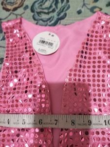 Pink Sequin Mini Skirt And Vascoat