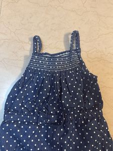 Polka Dot Denim Romper