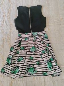 Floral Stripe Fit &amp; Flare Dress