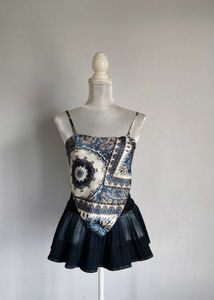 Satin tie back Cami bandana Top