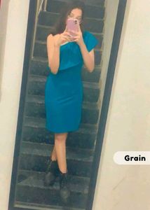 Teal One-Shoulder Dress