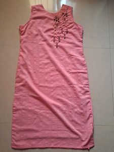 Peach Embroidered Kurta