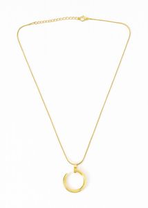 Anti Tarnished Half Gold Circle Pendant Necklace