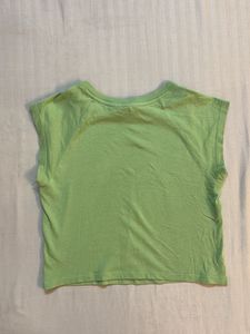 Green Graphic Crop Top