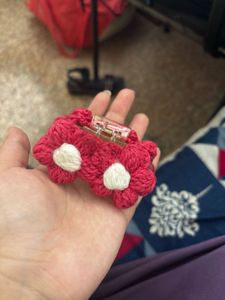 Crochet Flower Hair Clip
