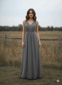 Elegant Gray Maxi Dress