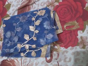 Blue Floral Dupatta
