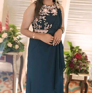 Elegant Morpankhi Blue Dress