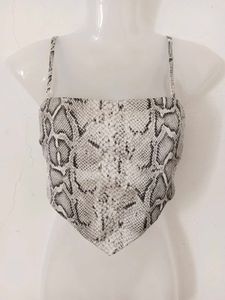 Snakeskin Print Crop Top